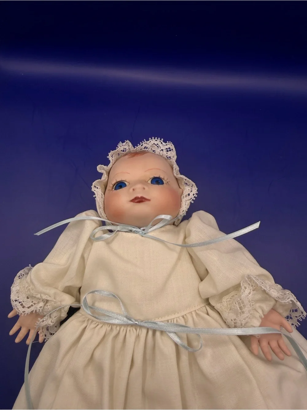 Vintage Baby Doll in Cream Lace Gown